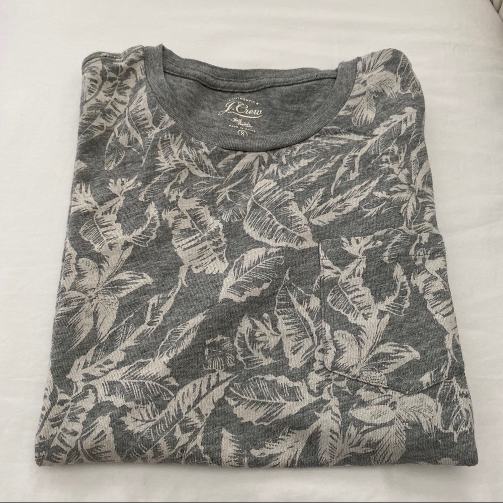 J. Crew Tropical Pattern Pocket Tee